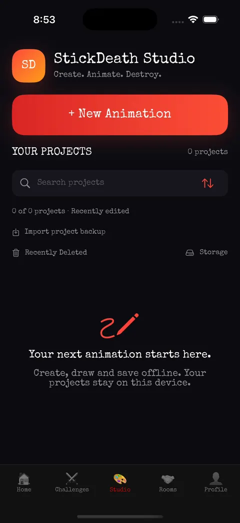 Empty project library reading Your next animation starts here