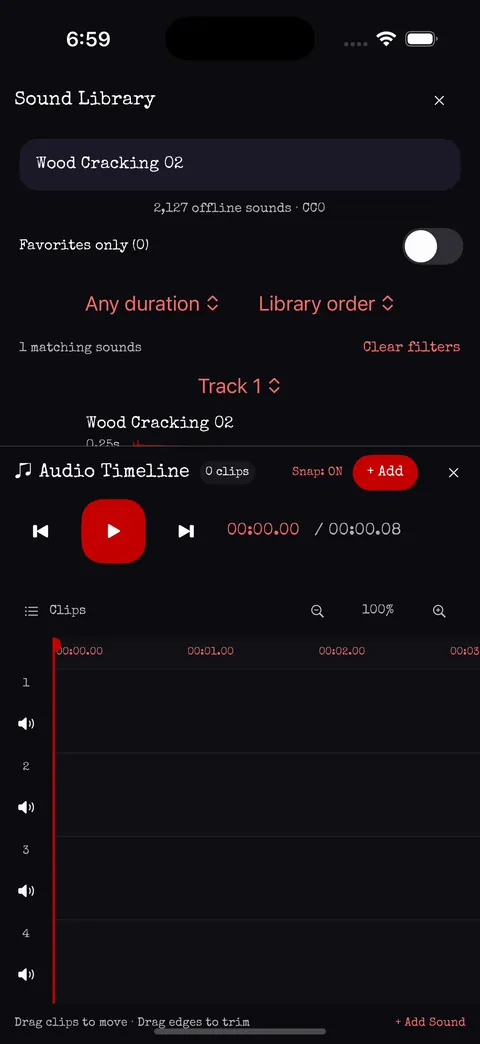 Sound Library searched for Wood Creaking with filters